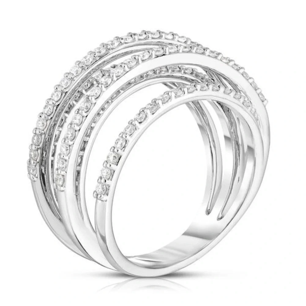 New Cross Lines 925 Stamped Diamond Ring - Picture 4 of 5